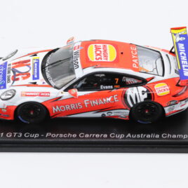 SPARK MODELS 1.43 Porsche 911 GT3 cup  Porsche Carrera Cup Australia champion 2018  Driver : Jaxon Evans ( AS032 )